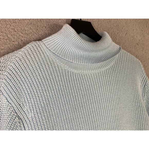 NOVAMEN Light Blue Turtleneck Sweater Polyester Cozy Knit Top Size Large - Picture 7 of 13